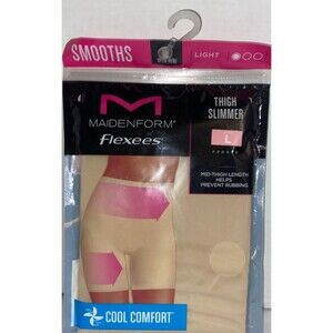 Maidenform Flexees Large  Thigh Slimmer Smooths Light FP0060 Cool Comfort  Beige
